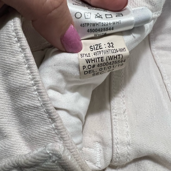 FLAWED Joe’s Jeans White Lara Mid Rise Cigarette Ankle Cut Hem Jeans 32 $168 - Picture 5 of 7